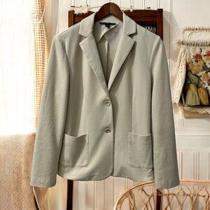 Max Mara Weekend Neutral Cream Minimalist Knit Two-Button‎ Blazer Size M